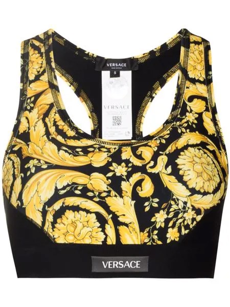 Versace Barocco print sports bra