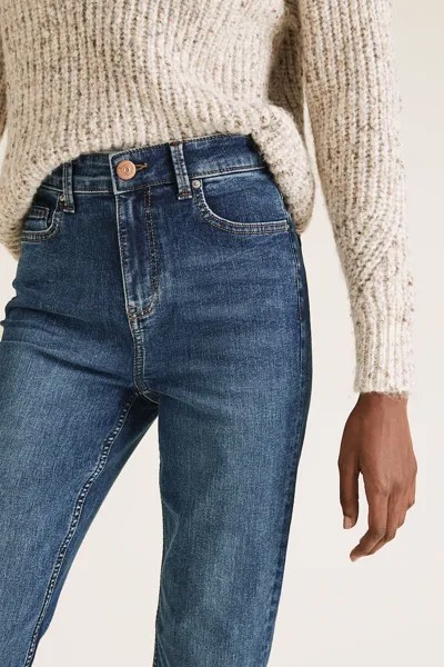Укороченные джинсы Eva с завышенной талией Marks & Spencer, синий