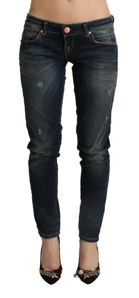 Джинсы ACHT Синие джинсовые женские брюки скинни из стираного хлопка с низкой талией W26 Рекомендуемая розничная цена 250 долларов США
