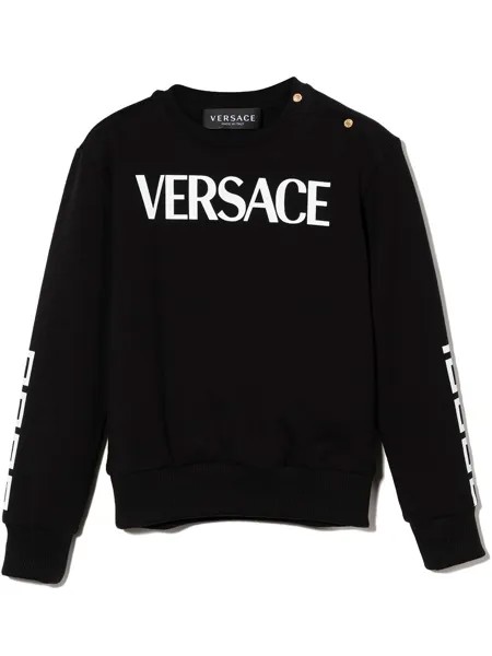 Versace Kids толстовка с круглым вырезом и логотипом