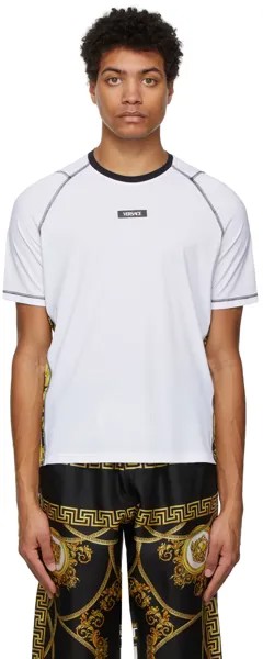 Белая беговая футболка Barocco Versace Underwear