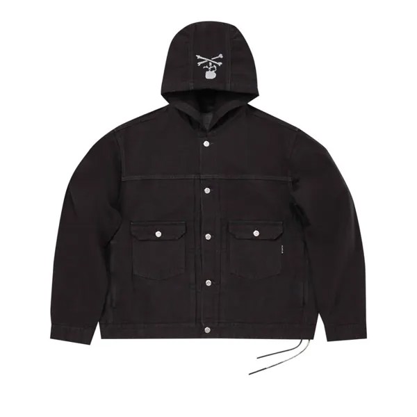 Рубашка Mastermind World 1st Long-Sleeve Denim Shirt With Hood, цвет Black/Black