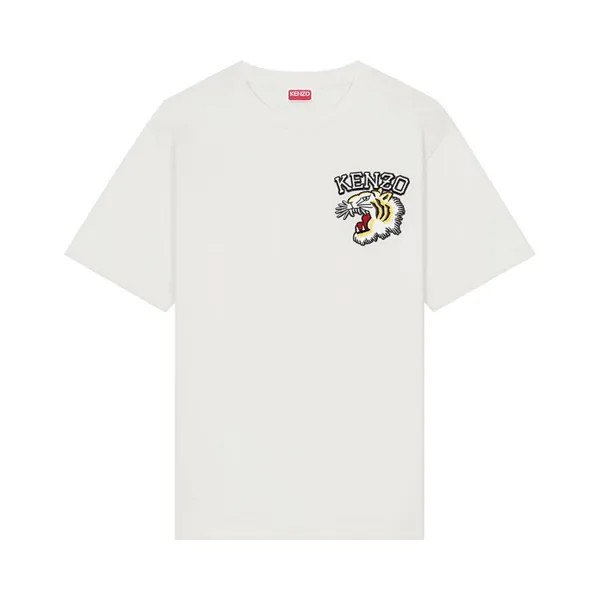 Футболка Kenzo Varsity Jungle Embroidered 'Off White', белый