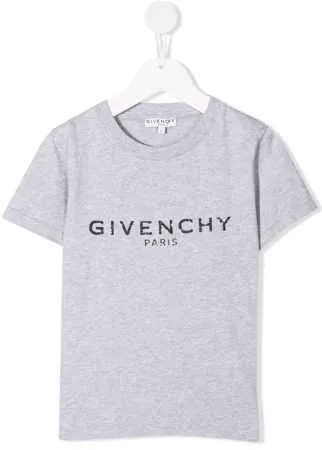 Givenchy Kids меланжевая футболка с логотипом