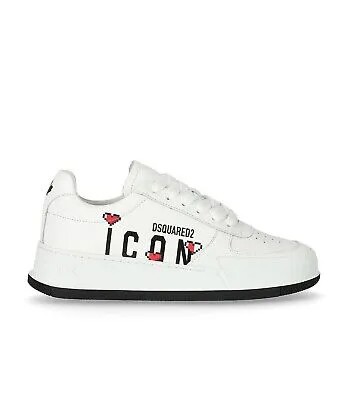 Dsquared2 Icon Pixel Heart Белые Кроссовки Женские