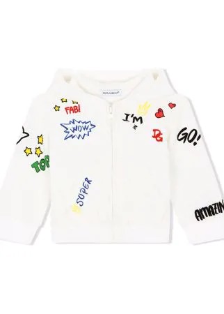 Dolce & Gabbana Kids худи на молнии с принтом DG Love