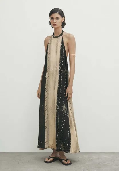 Платье макси Massimo Dutti, зеленый