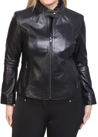 Кожаная куртка женская EXPO FUR S-17 синяя 40