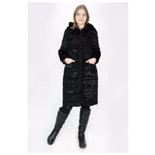 Пальто  KiS зимнее, силуэт полуприлегающий, средней длины, размер (46)164-72-98, черный
