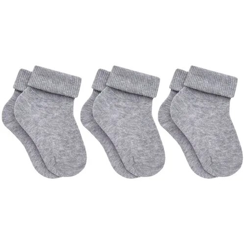Носки RuSocks 3 пары, размер 10-12, серый