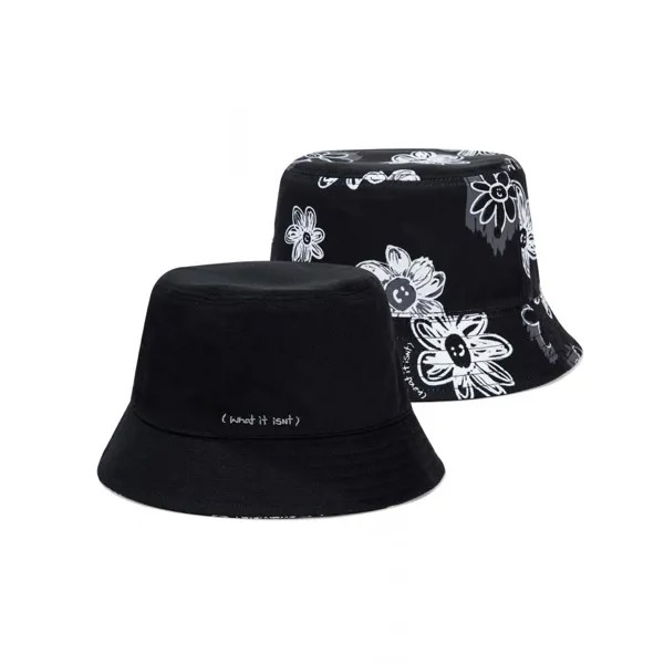 WHATITISNT  Florey Reversible Bucket Hat Black