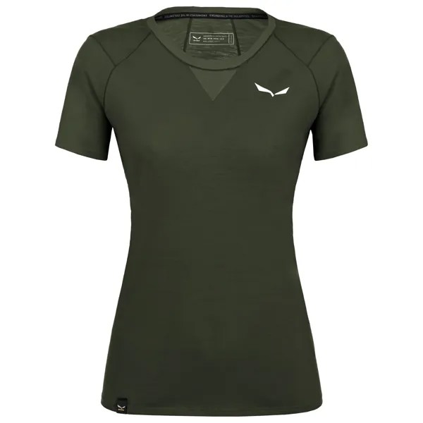 Рубашка из мериноса Salewa Women's Agner AM, цвет Dark Olive