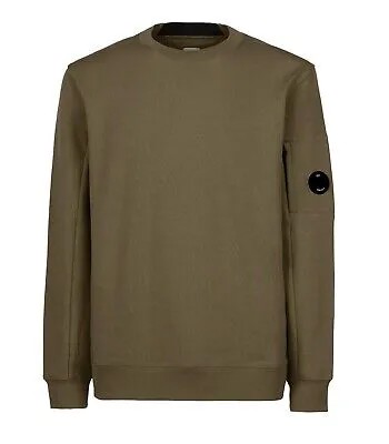 Cp Company Diagonal Raised Fleece Military Green Sweatshirt Man