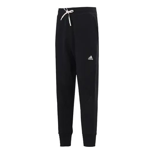 Спортивные штаны Men's adidas Solid Color Printing Logo Knit Sports Pants/Trousers/Joggers Black, черный