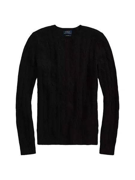 Кашемировый свитер Джулианны косой вязки Polo Ralph Lauren, черный