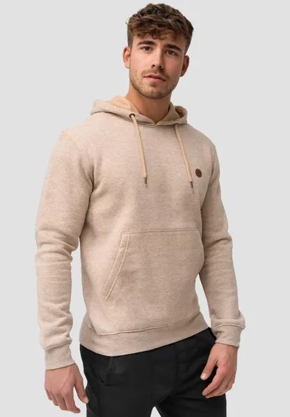 Толстовка с капюшоном INDICODE JEANS, бежевый