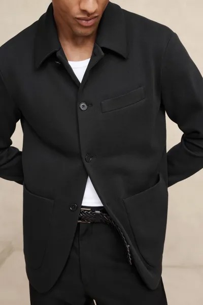 Свободная куртка из пике Gamboa Banana Republic, черный