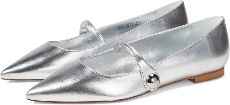 Туфли на плоской подошве Stuart Weitzman SW Mary Jane Flat, серебряный