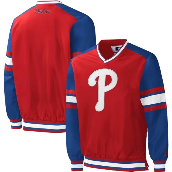 Мужской красный пуловер-ветровка Philadelphia Phillies Yardline Starter