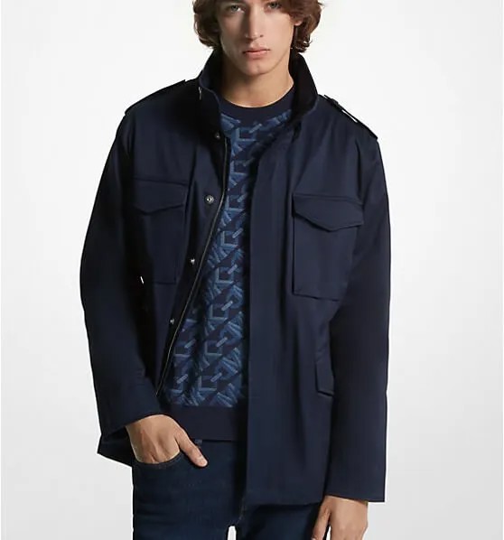 Куртка Michael Kors Stretch Organic Cotton Field, темно-синий