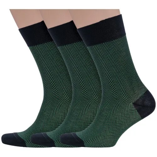 Мужские носки Sergio di Calze, 3 пары, размер 27, зеленый