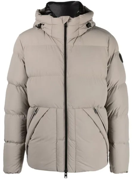 Woolrich пуховик с нашивкой-логотипом, нейтральный цвет