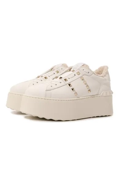 Кожаные кеды Rockstud Untitled Valentino