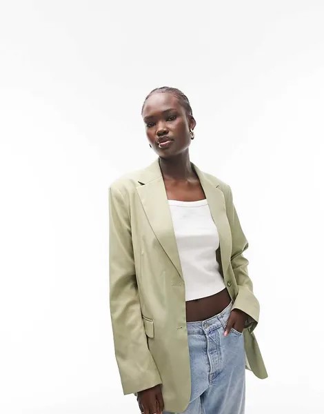 Topshop Tall – смирительная куртка шалфейного цвета в тон