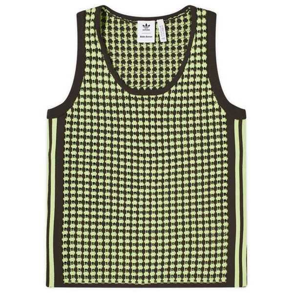 Футболка Adidas X Wales Bonner Crochet Vest, цвет Semi Frozen Yellow & Night Brown