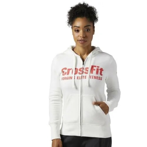 [BP9198] Женская толстовка с капюшоном Reebok RCF Crossfit Crossfit Full Zip - Мел