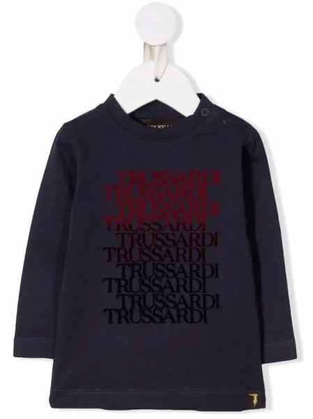 TRUSSARDI JUNIOR футболка с тисненым логотипом