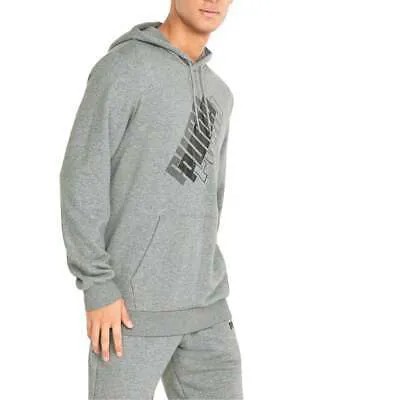 Пуловер с капюшоном Puma Power Logo Мужская серая повседневная верхняя одежда 84737803