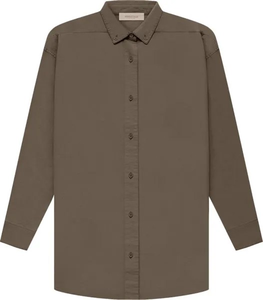 Лонгслив Fear of God Essentials Long-Sleeve Oxford 'Wood', коричневый