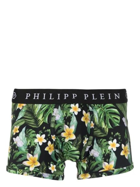 Philipp Plein боксеры с цветочным принтом, зеленый