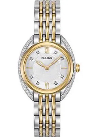Японские наручные  женские часы Bulova 98R229. Коллекция Diamonds