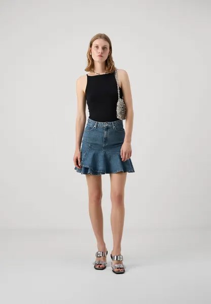 Джинсовая юбка RUFFLE SKIRT Karl Lagerfeld, синий