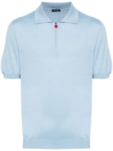 Kiton меланжевая рубашка поло, синий