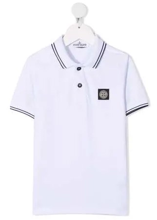 Stone Island Junior рубашка поло с нашивкой-логотипом