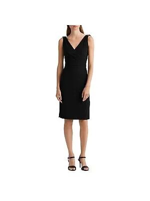 Женское черное платье-футляр без рукавов до колен RALPH LAUREN с разрезом на подкладке 10