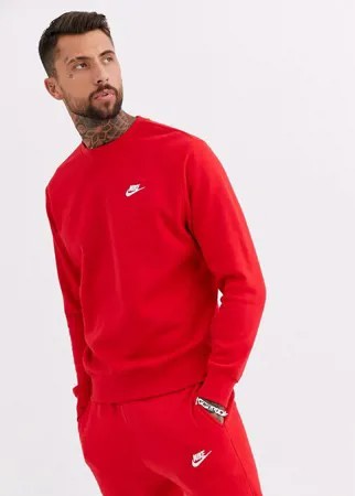 Красный свитшот с круглым вырезом Nike Club