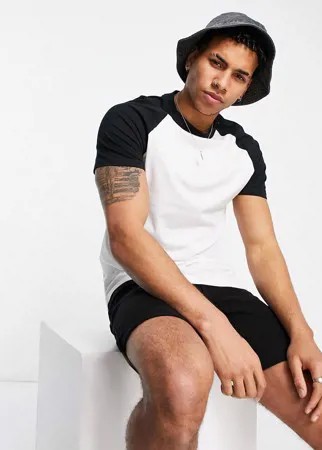 Футболка с контрастными рукавами реглан ASOS DESIGN-Многоцветный