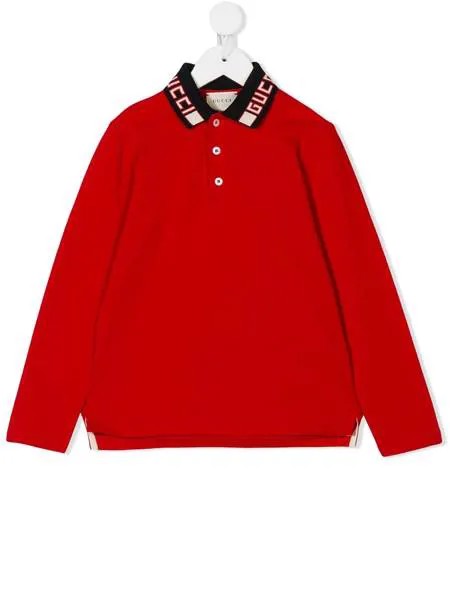 Gucci Kids logo collar polo shirt