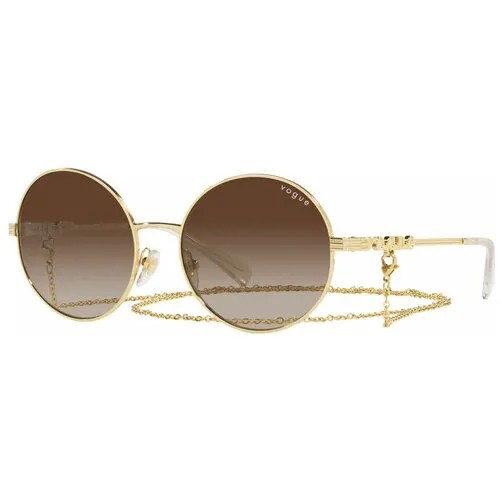 Солнцезащитные очки Vogue eyewear, круглые, оправа: металл, с защитой от УФ, градиентные, для женщин, золотой