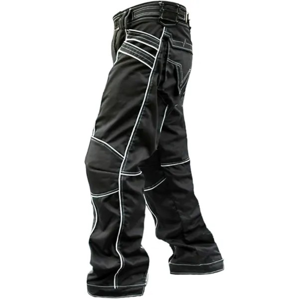 Мужские уличные тактические черно-белые повседневные брюки контрастного цвета