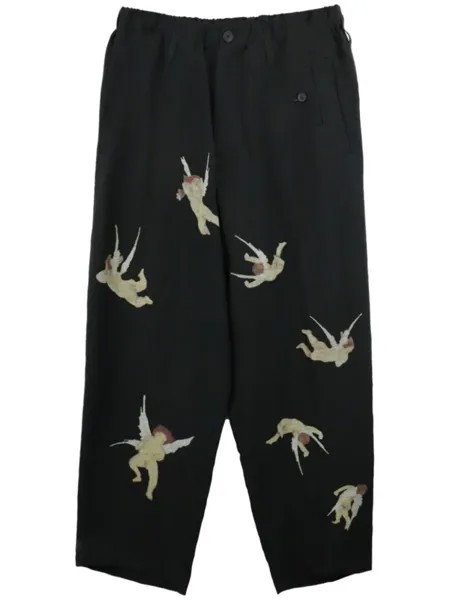 Yohji Yamamoto брюки с принтом, черный