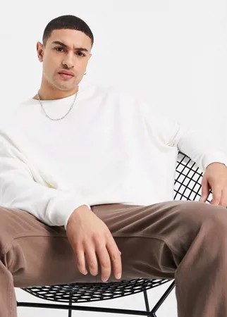 Очень свободный белый oversized-свитшот ASOS DESIGN