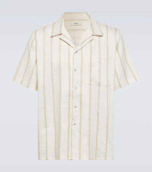 Рубашка для боулинга из смесовой льняной ткани в полоску Commas, белый