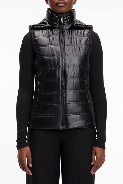 Стеганый жилет с капюшоном Calvin Klein, черный