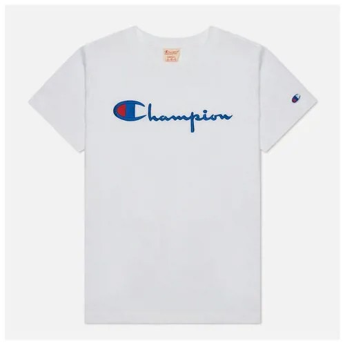 Женская футболка Champion Reverse Weave Big Logo Crew Neck Regular Fit розовый , Размер XS