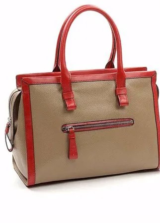 23004056 TAN/ROSSO CERVO/VACCHETTA Женская сумка Leo Ventoni, натуральная кожа
